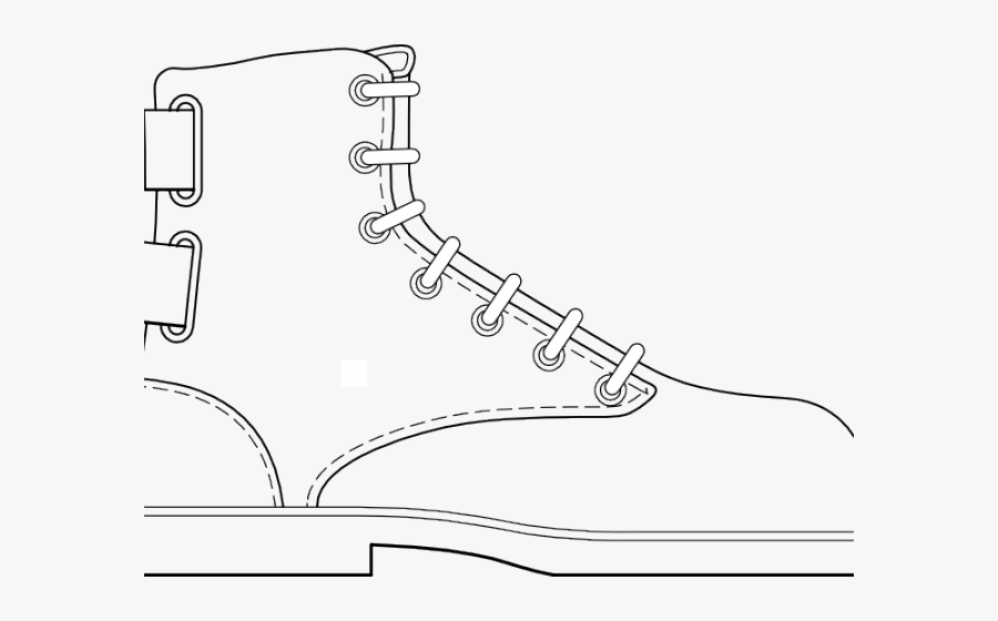 Army Boots Coloring Page, Transparent Clipart