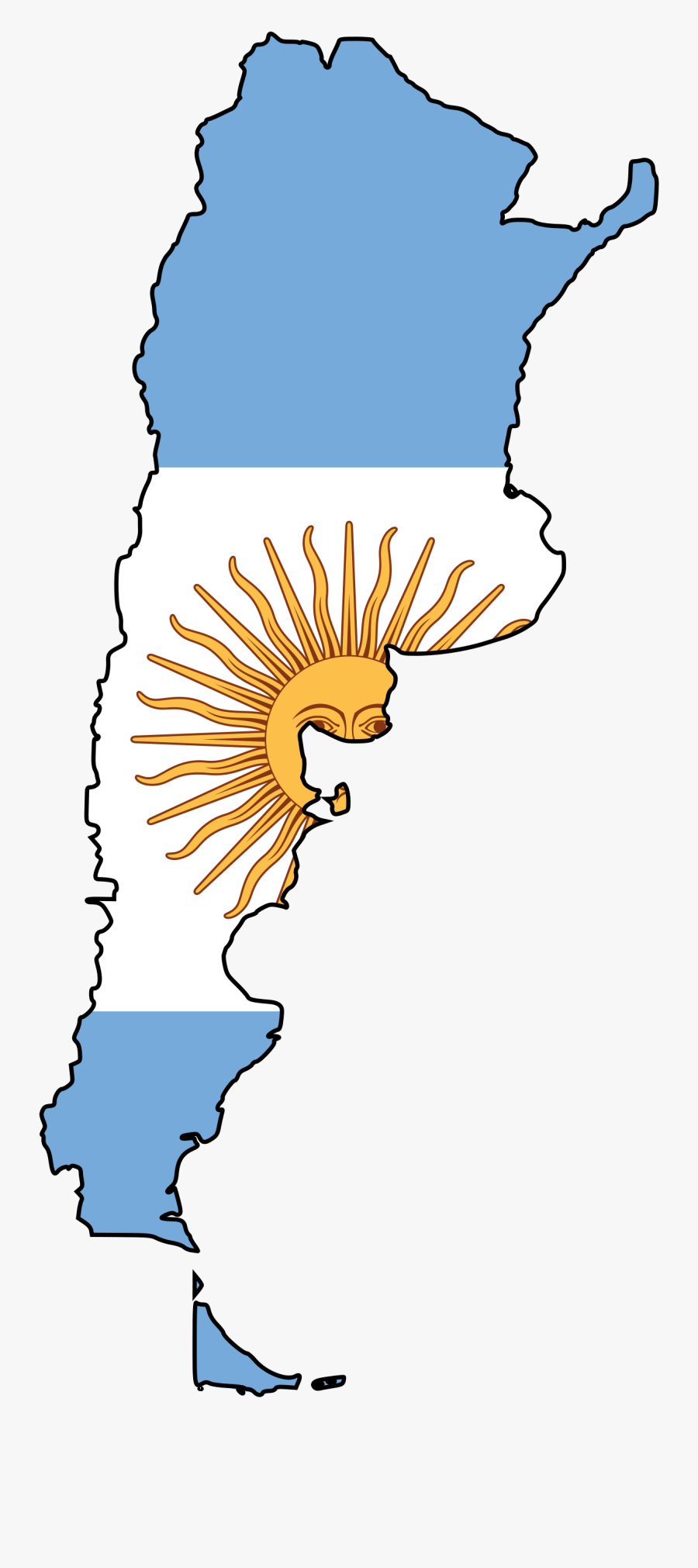 Argentina Flag Country Shape, Transparent Clipart