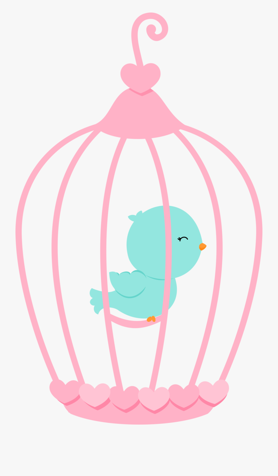 Free Machine Embroidery Designs, Love Birds, Bird Cages, - Bird In A Cage Clipart, Transparent Clipart