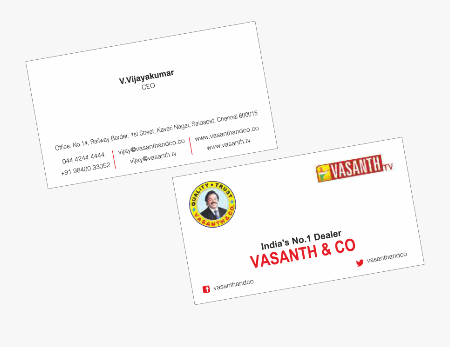 Clip Art Ceo Business Cards - Vasanth & Co, Transparent Clipart
