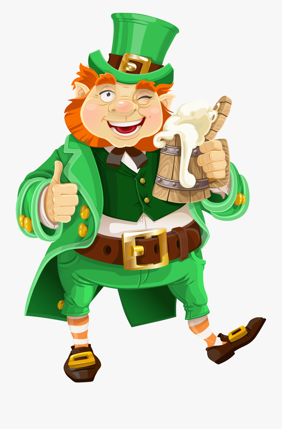 St Patrick's Day Leprechaun Beer, Transparent Clipart