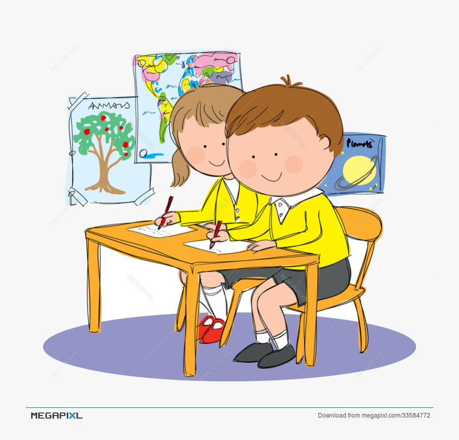 Classroom Kids In Clipart Free Clip Art Transparent - Kids Class Clipart, Transparent Clipart