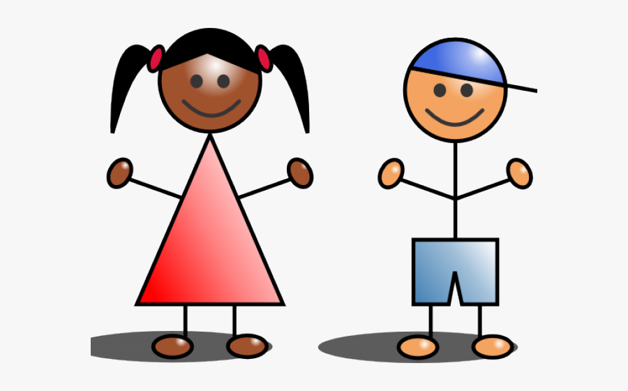 Free Kids Clipart - Stick Figure Boy And Girl Clipart, Transparent Clipart