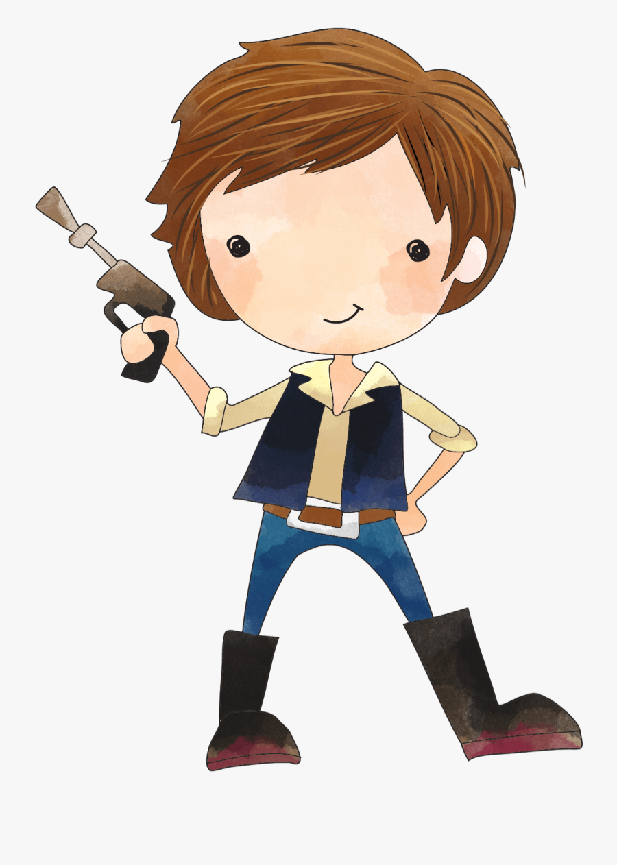 Han Star Was Clipart Png - Cartoon Star Wars Leia And Han, Transparent Clipart