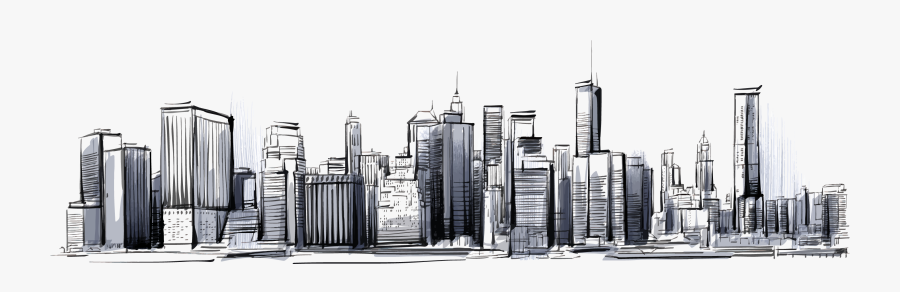 Clip Art Collection Of Free Nation - City Skyline Drawing Png, Transparent Clipart