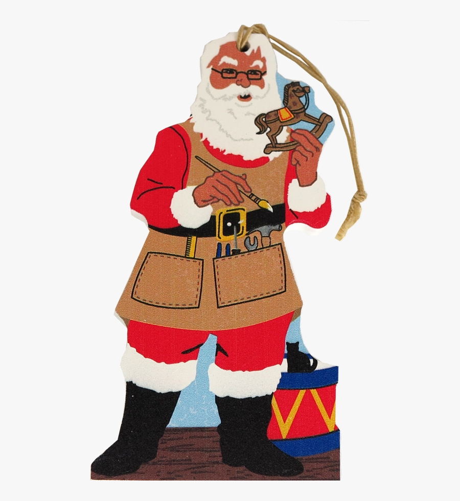 Cat"s Meow Santa In The Workshop Handcrafted Wooden - Santa Claus, Transparent Clipart