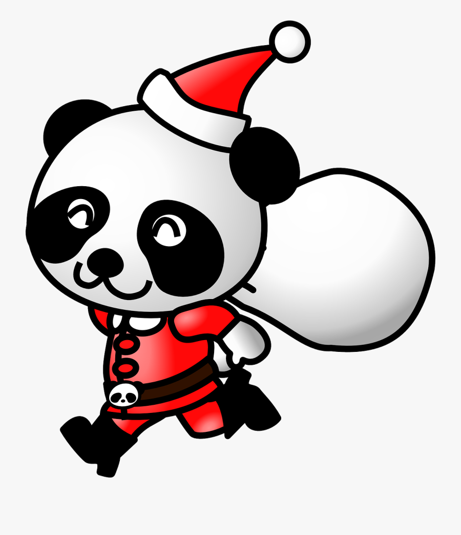 Transparent Santa Waving Png - Santa Panda, Transparent Clipart