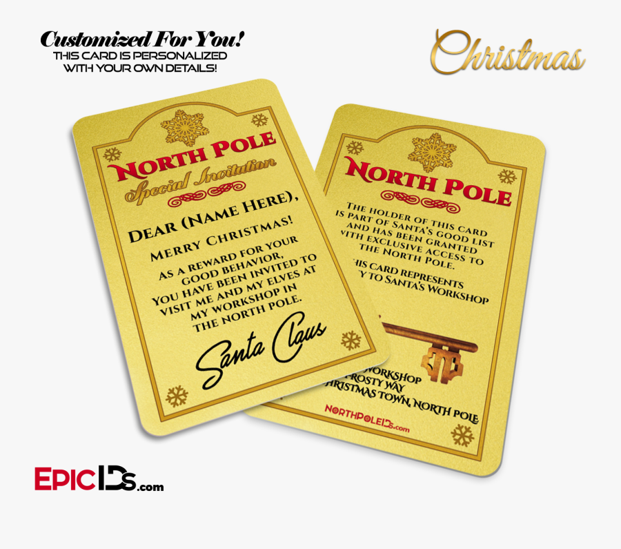 Santa Claus North Pole Official Invitation [personalized], Transparent Clipart