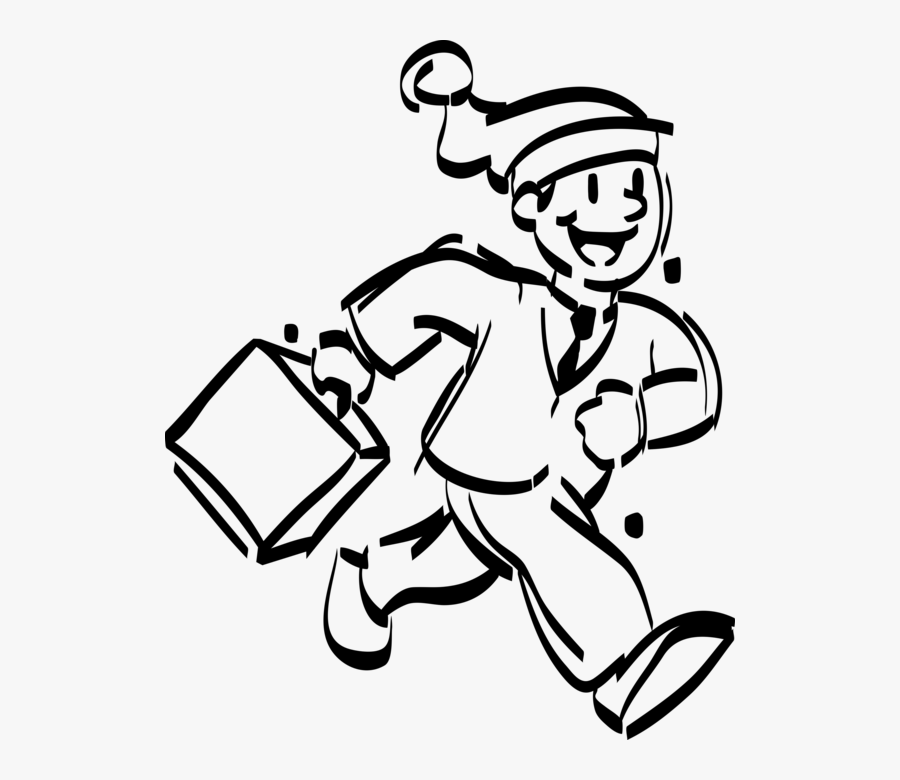 Vector Illustration Of Santa"s Workshop Helper Businessman, Transparent Clipart