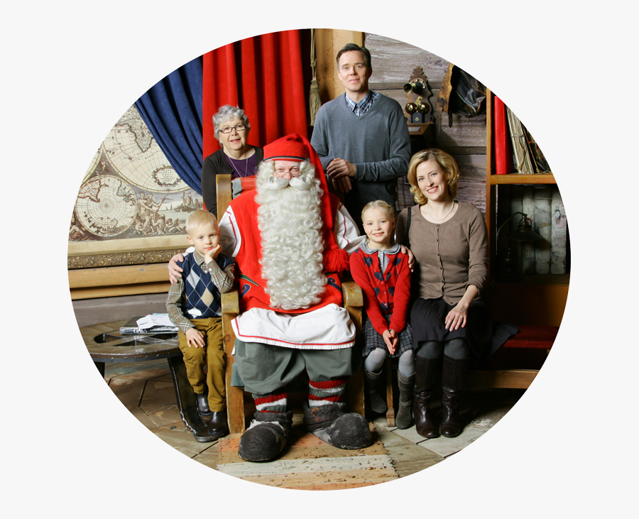 Perhe Joulupukin Luona Joulupukin Kammarilla Napapiirillä - Rovaniemi, Transparent Clipart