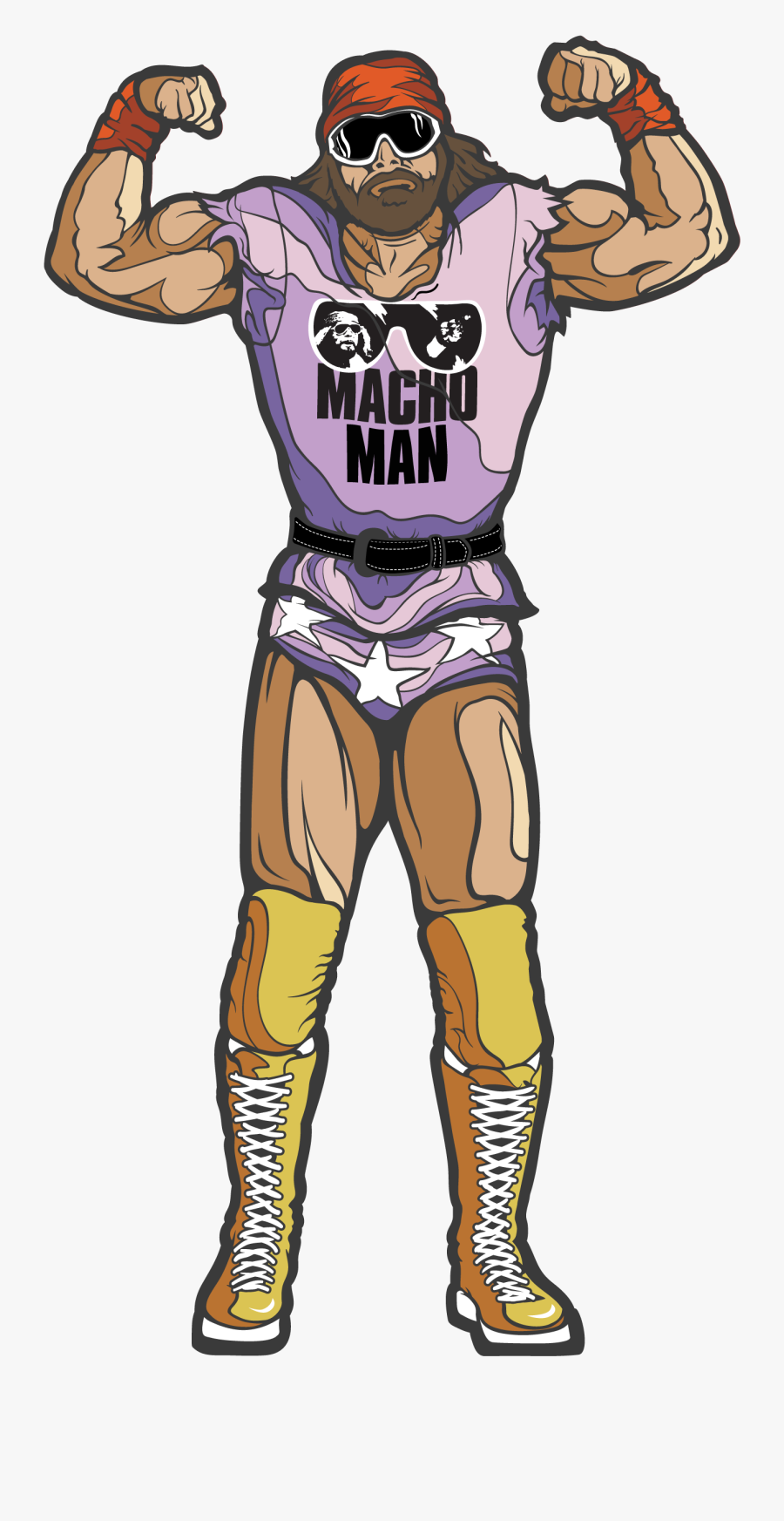 Macho Man Randy Savage Cartoon Drawing, Transparent Clipart