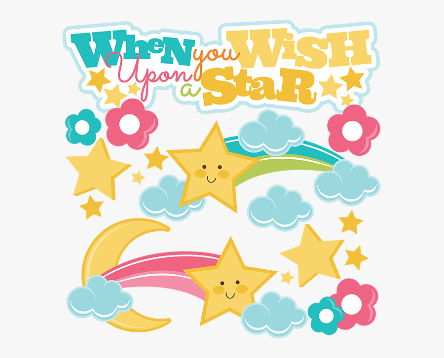 When You Wish Upon A Star Svg Files For Cutting Machines - Cute Shooting Stars Clipart, Transparent Clipart