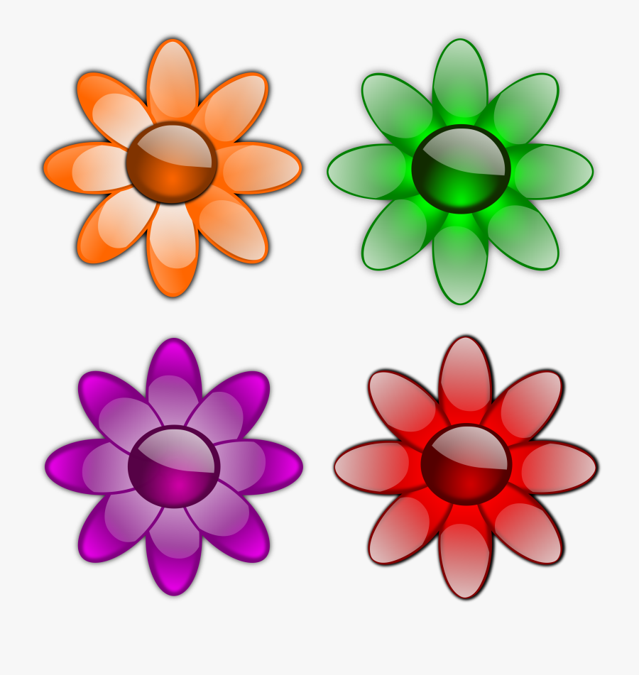 Orange Flower Clipart Glossy - Flowers Clip Art, Transparent Clipart