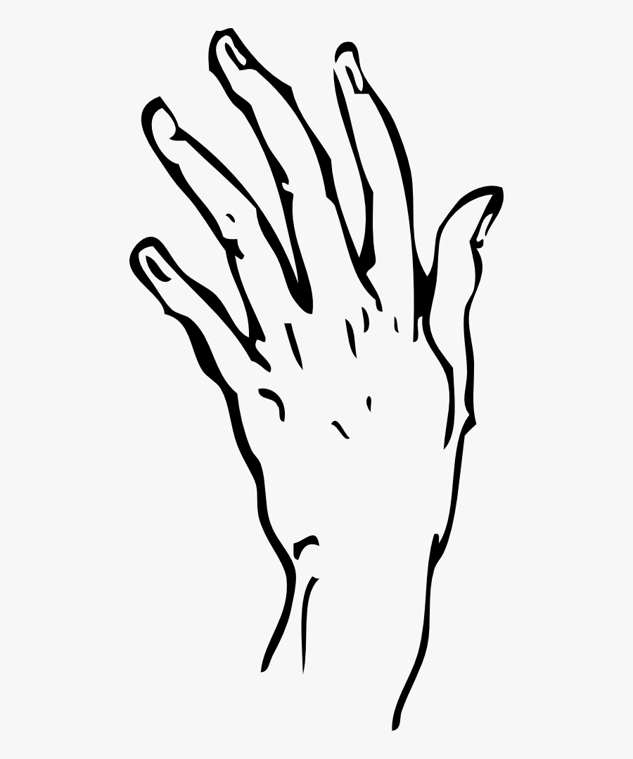 Left Hand - Hand Line Art Png, Transparent Clipart