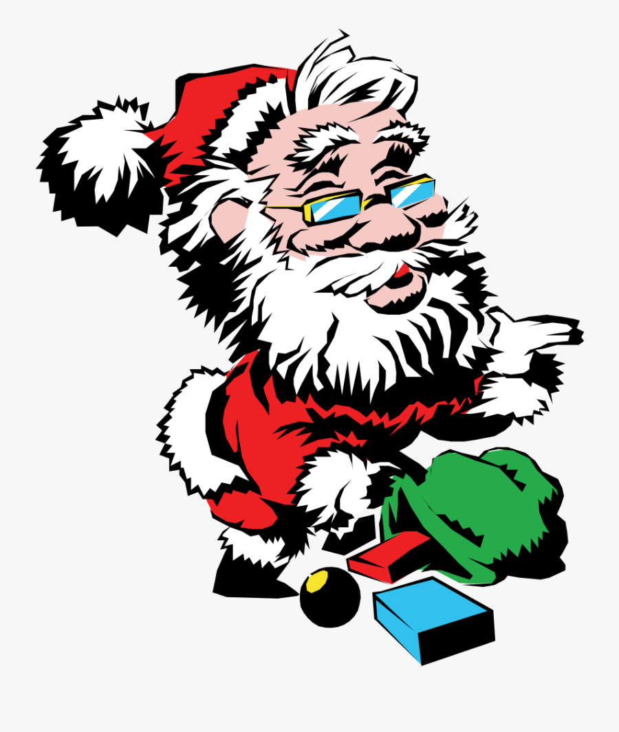 Santa On The Job - Santa Claus, Transparent Clipart