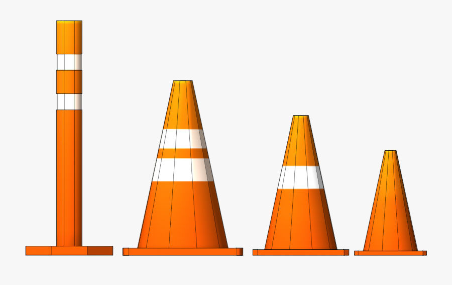 Cone Clipart Road Cone - Low Poly Traffic Cone, Transparent Clipart