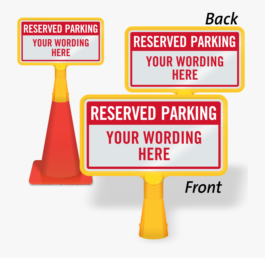 Traffic Cone With Signage, Transparent Clipart