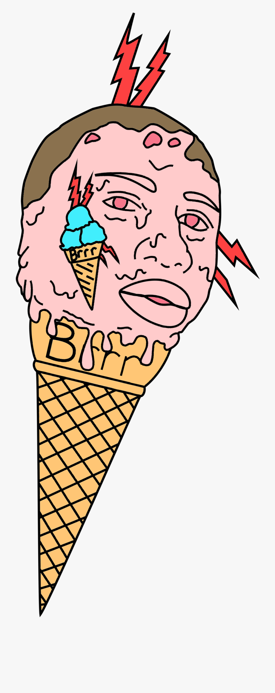 Drawing Chrome Cone Transparent Png Clipart Free Download - Gucci Mane Ice Cream Png, Transparent Clipart