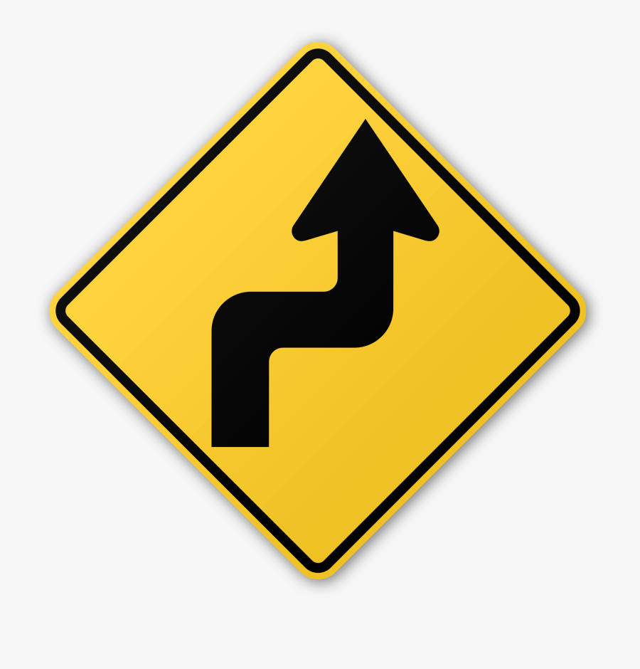 Clip Art Transparent Stock Clipart Zigzag Free On Dumielauxepices - Right And Left Turn Sign, Transparent Clipart