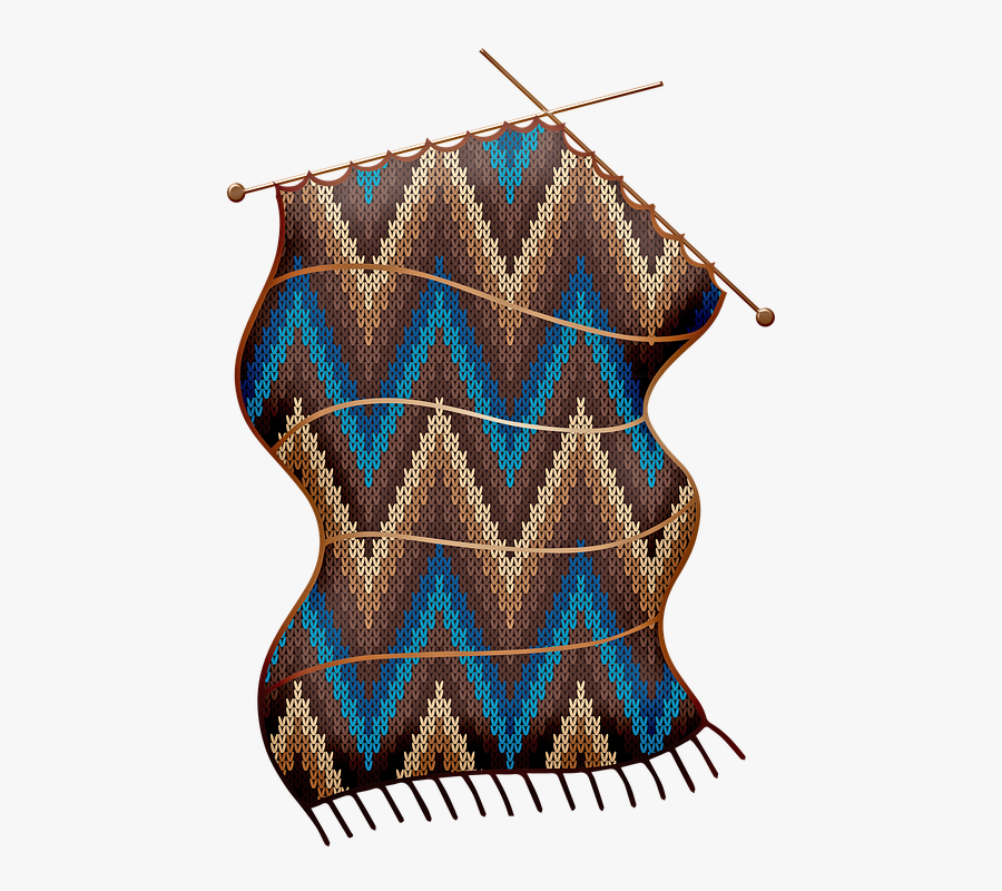 Knitting, Crochet, Zig Zag Pattern, Yarn, Knit, Wool - Ponto Zig Zag Em Trico, Transparent Clipart