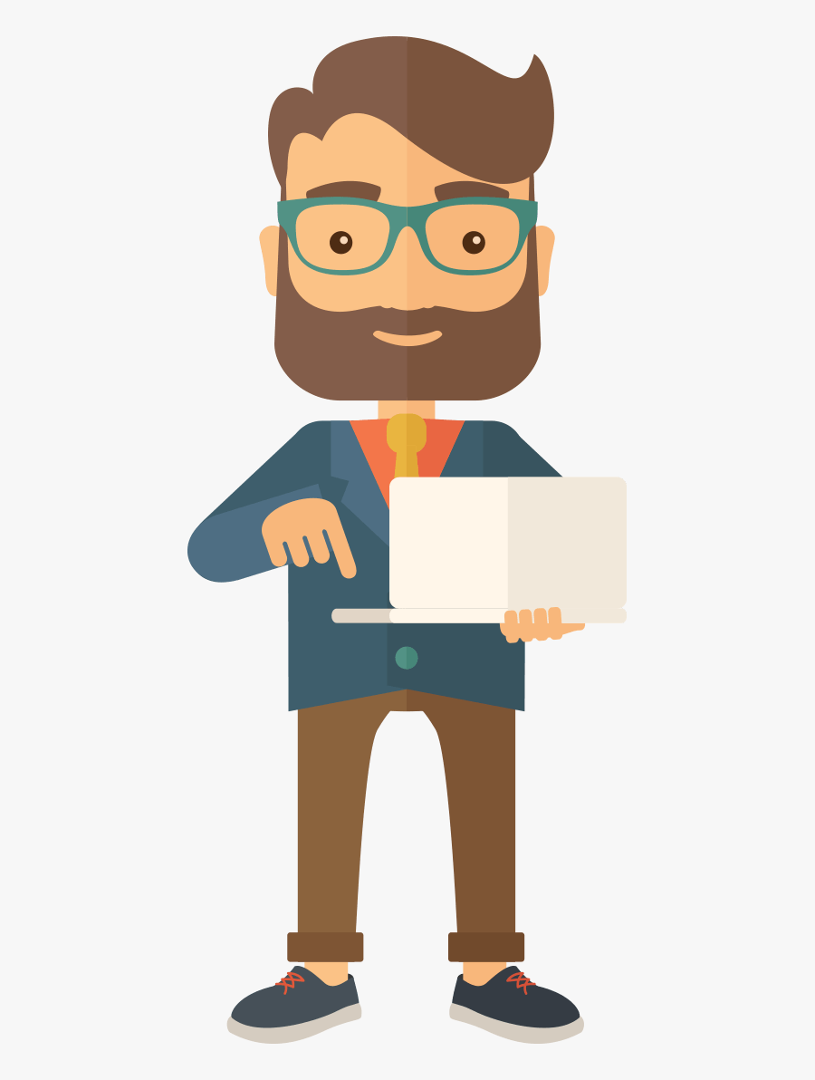 Call Clipart Marketing - Man With Laptop Vector, Transparent Clipart