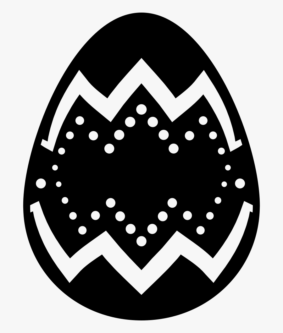 Easter Egg Of Dark Chocolate With Zig Zag And Dots - Circle, Transparent Clipart