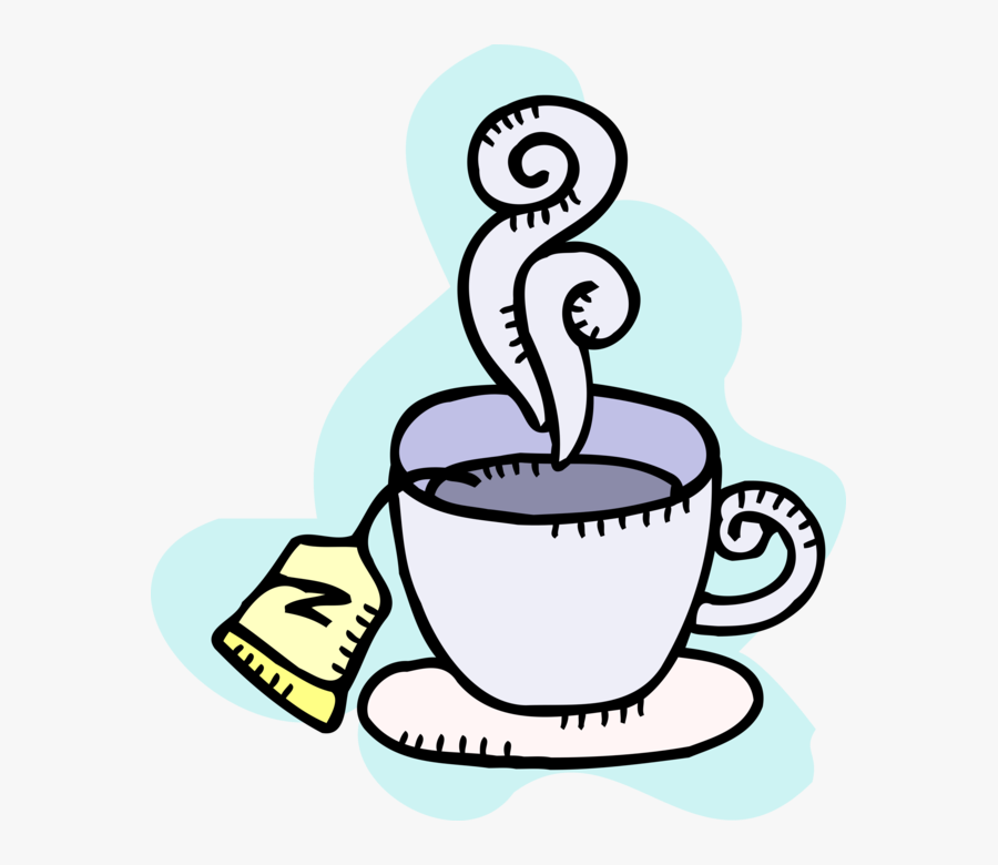 Vector Illustration Of Hot Cup Of Tea In Teacup With - Xícara De Chá Clipart, Transparent Clipart