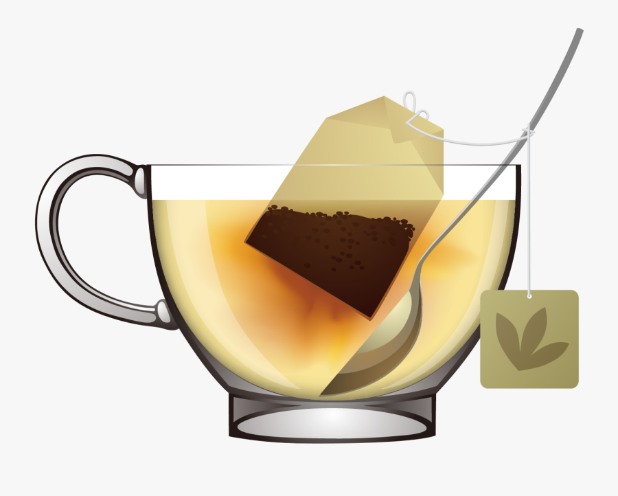 卡通泡茶杯- Hot Water For Tea - Teacup With Tea Bag, Transparent Clipart