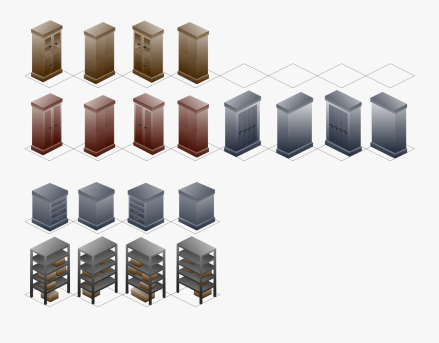 Isometric Cabinet, Transparent Clipart