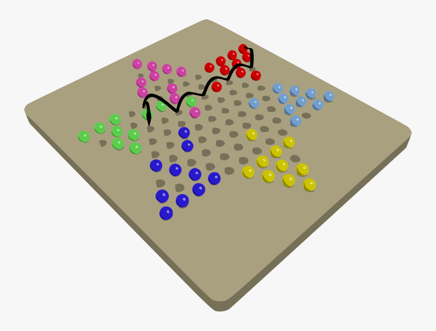 Chinese Checkers Game In Progress - Chinese Checkers, Transparent Clipart