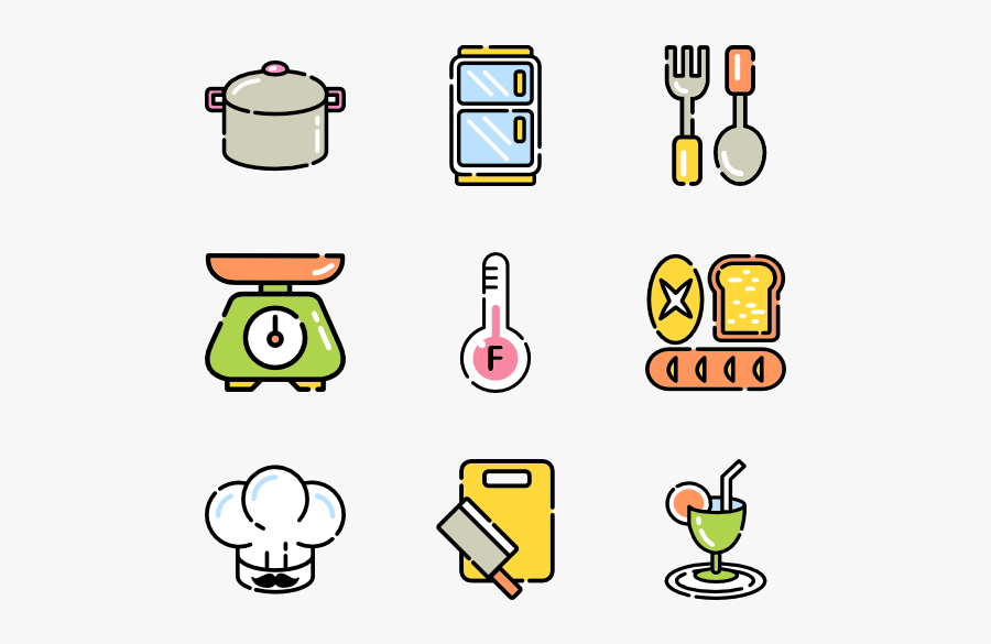 Kitchen - Bicolor Icons Png, Transparent Clipart