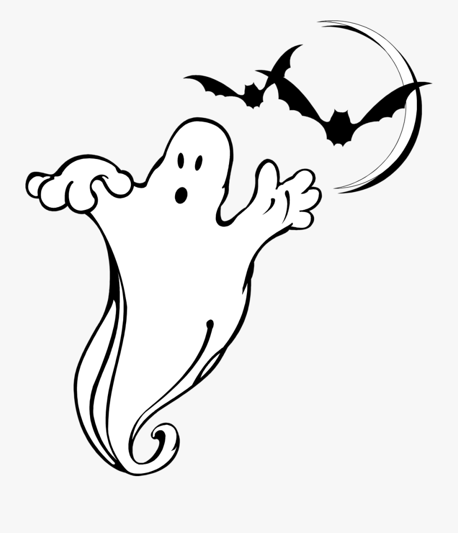 Clipart Ghost Blank Background - Bats And Ghosts Clipart, Transparent Clipart