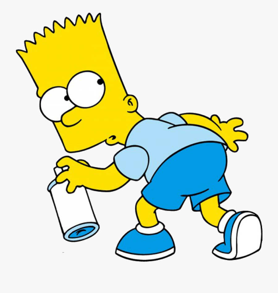 Simpsons Bart Spray Spraypaint Freetoedit - Bart Simpson Spray Paint, Transparent Clipart