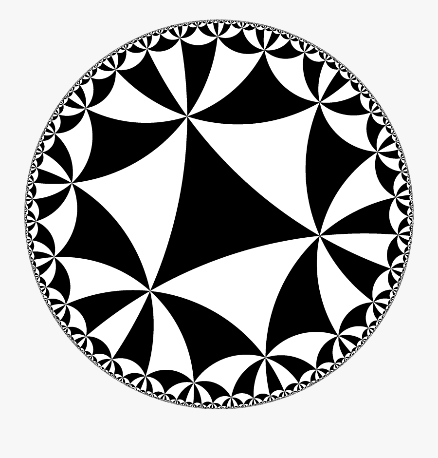 Transparent Math Clipart Png - Hyperbolic Tiling Triangles, Transparent Clipart