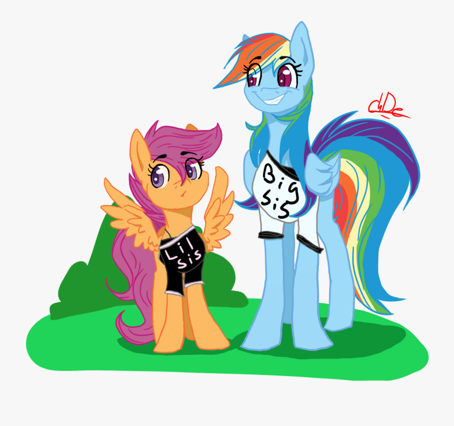 Big Sis, Lil Sis By Checkers0deliora - Cartoon, Transparent Clipart