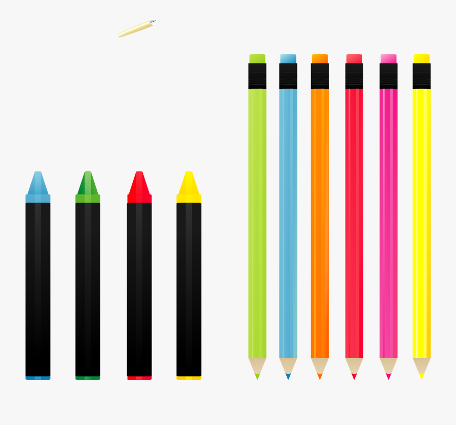 Crayon Colored Pencil Euclidean Vector - Colour Pencil Png Vector Img, Transparent Clipart