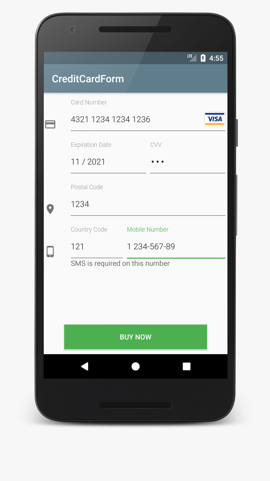 Android Credit Card Form - Form In Android, Transparent Clipart
