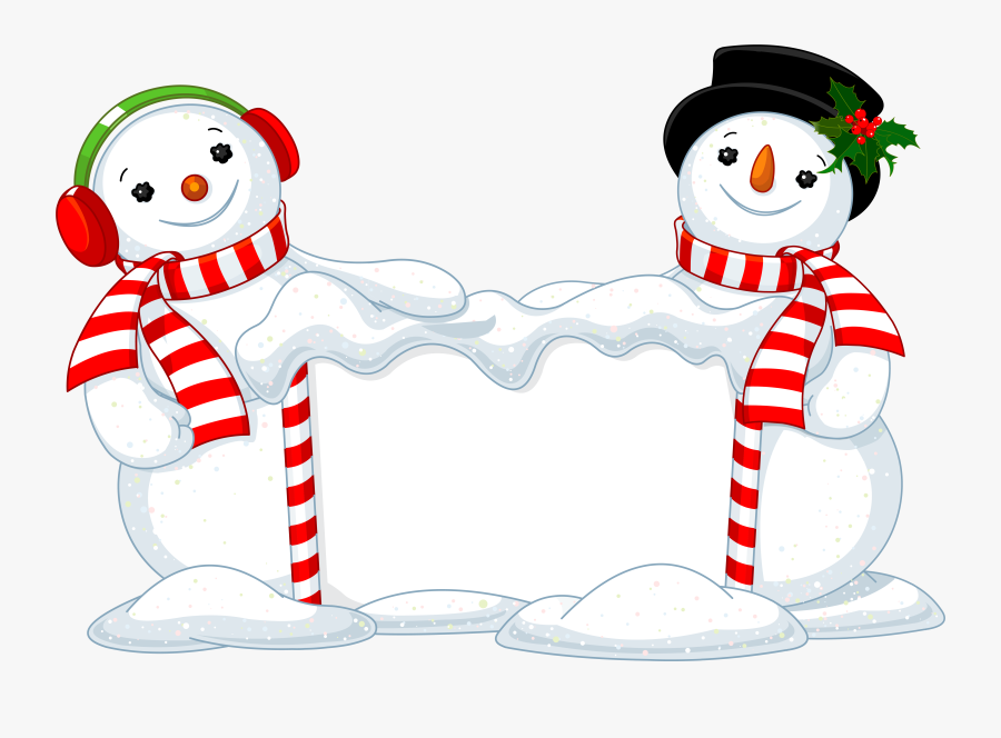 Snowmen Clipart Decoration - Two For Christmas Images Clipart, Transparent Clipart
