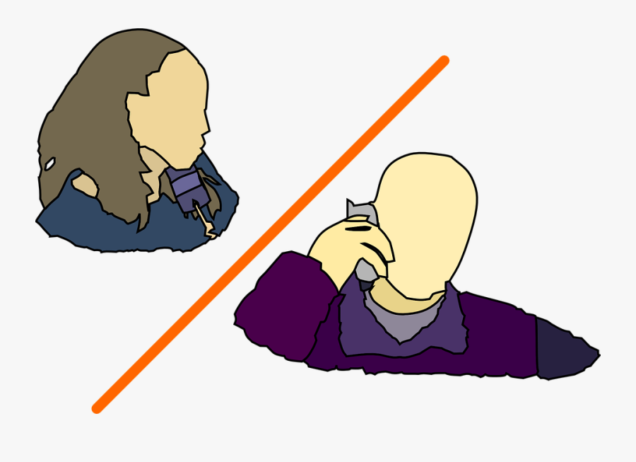 Man Lady Talking On The Phone Clip Art - 2 People Talking On The Phone, Transparent Clipart