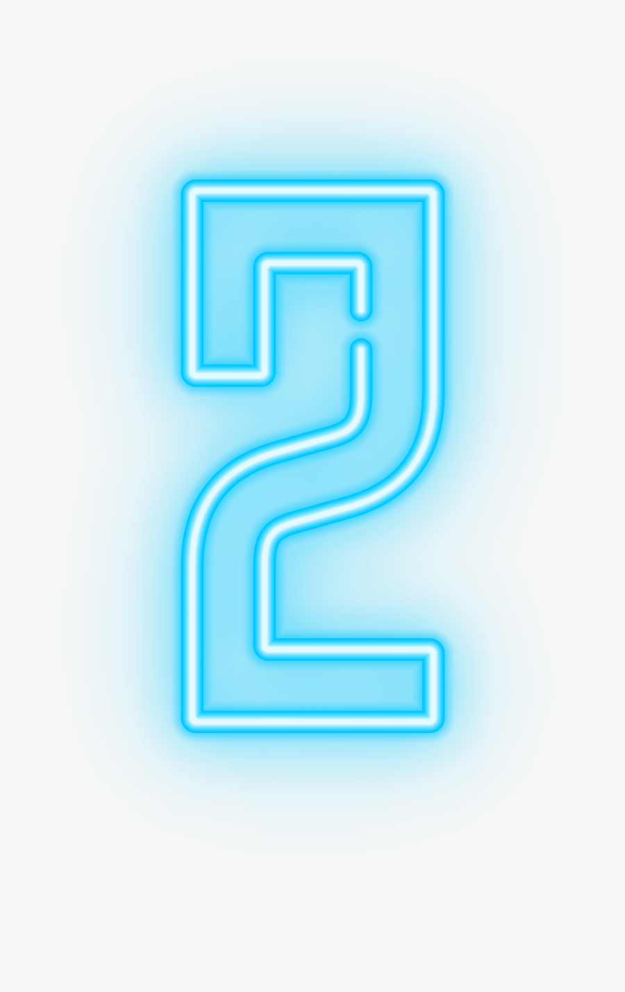 Neon Number Transparent Clip - Blue Neon Numbers Png, Transparent Clipart