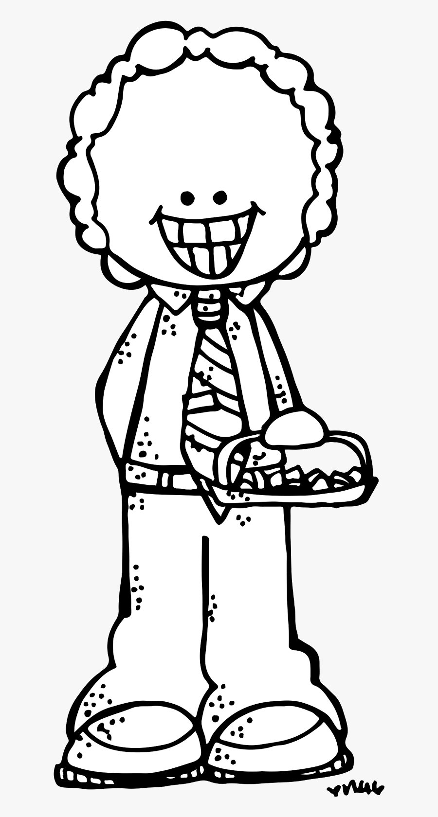 Melonheadz Black And White Boy, Transparent Clipart