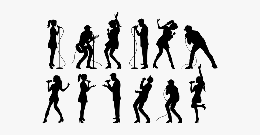 People Singing Silhouettes Vector - Singing Silhouettes, Transparent Clipart