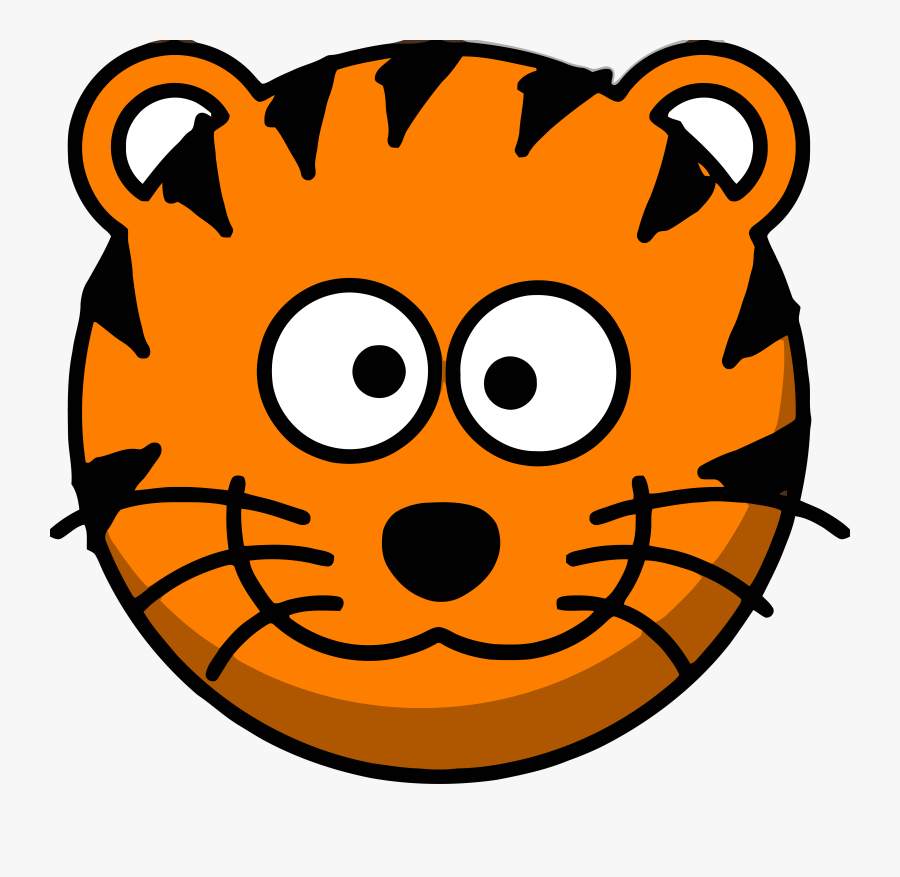 Transparent No Clipart Png - Cartoon Tiger Face Drawing, Transparent Clipart