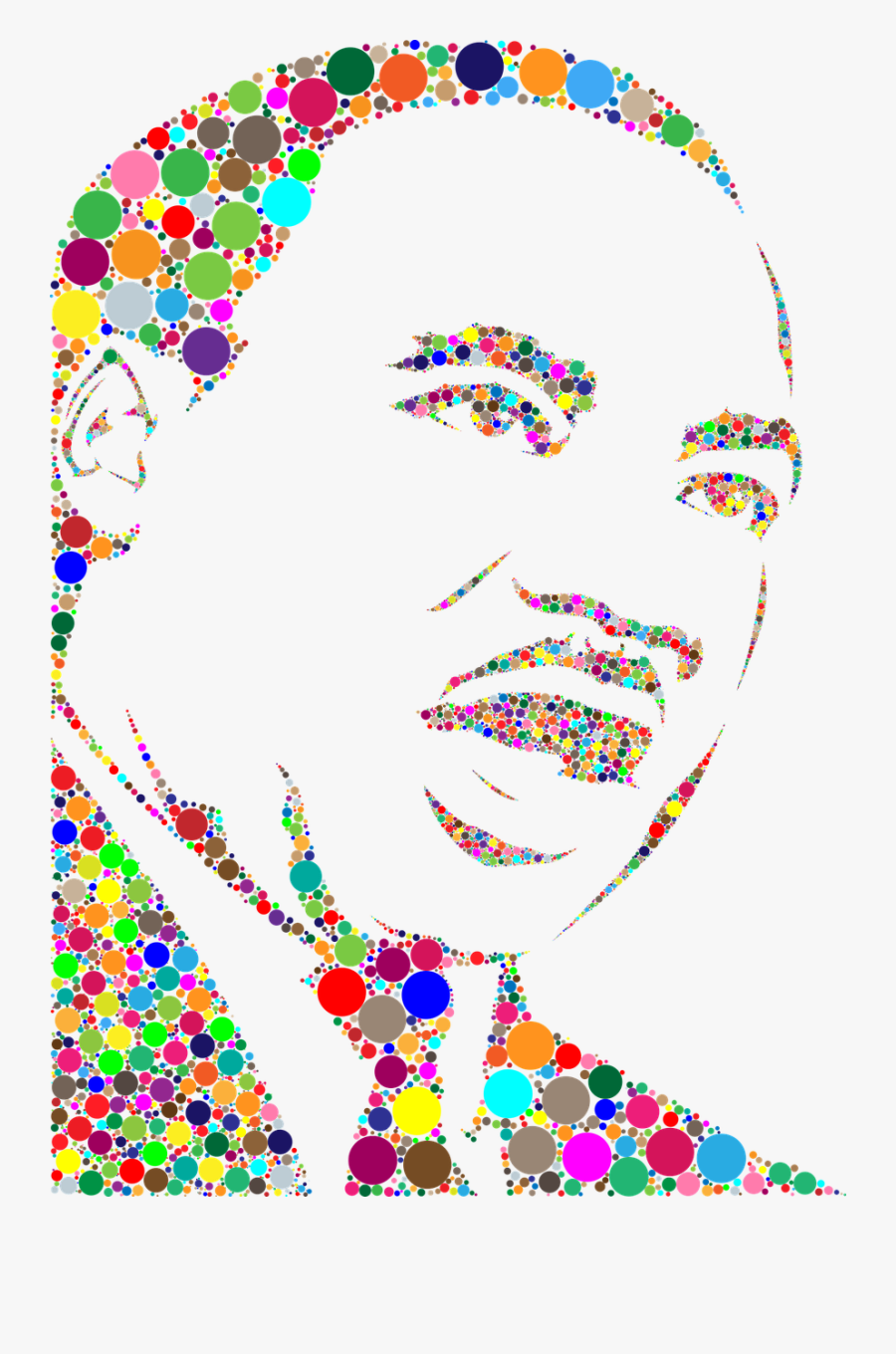 Martin Luther King Dot Art, Transparent Clipart