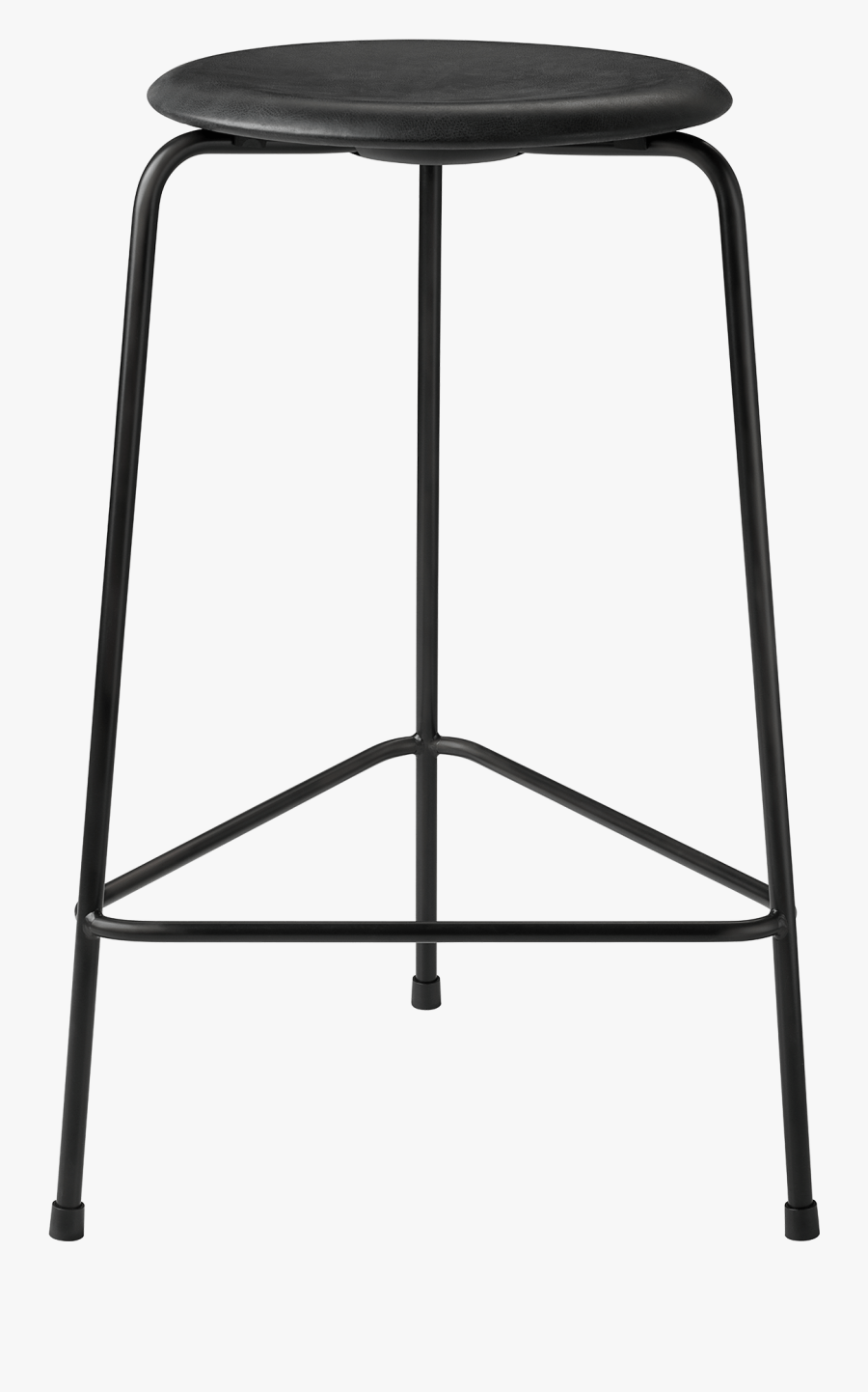 High Dot Stool In Black Leather Monochrome - Arne Jacobsen High Stool, Transparent Clipart
