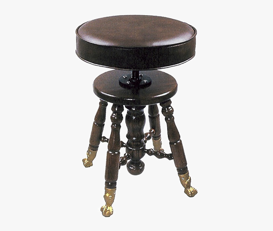 Jansen Claw Foot Upholstered - Adjustable Piano Bench, Transparent Clipart