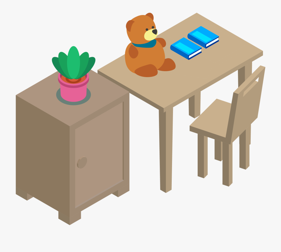 Table Chair Cupboard Toy Png And Vector Image - Chàir And Table Clipart, Transparent Clipart