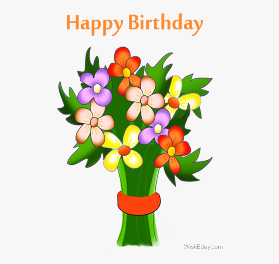Clipart Flowers Happy Birthday - Clip Art Happy Birthday Flowers, Transparent Clipart