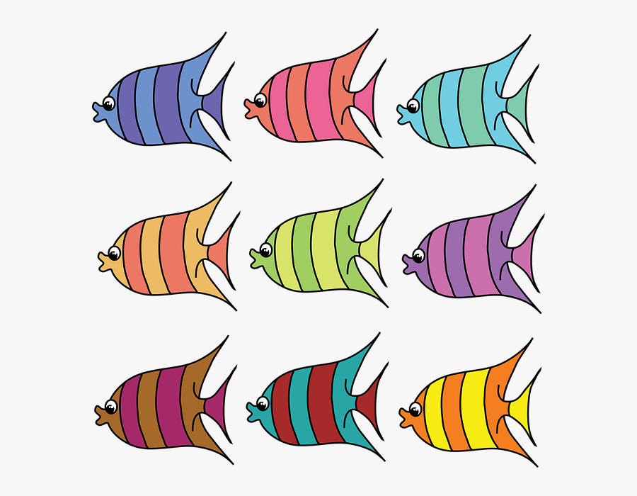 Set Of Cartoon Fish Vector - Free Fish Vector, Transparent Clipart