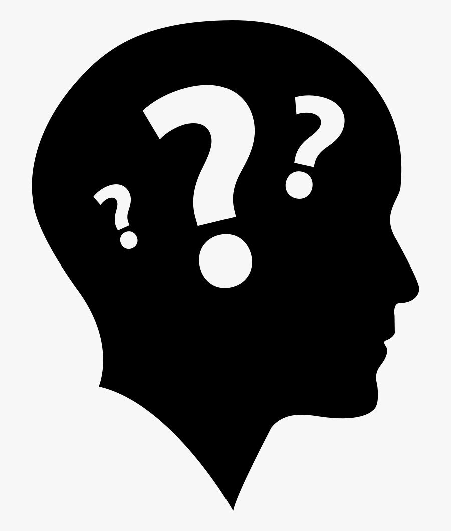 Bald Head Side View With Three Question Marks Comments - Question Marks, Transparent Clipart